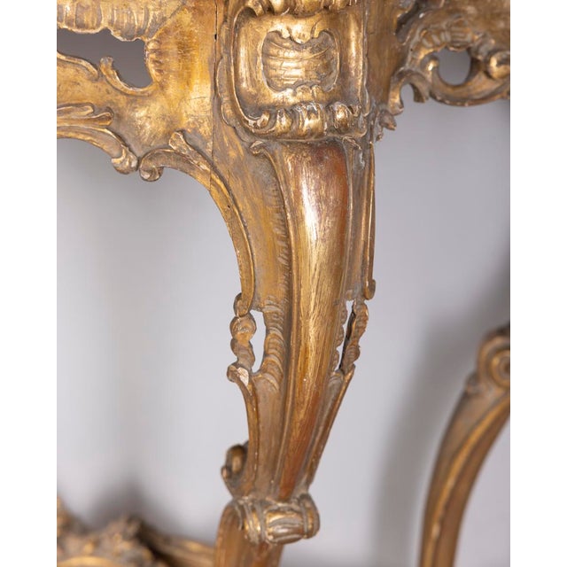 Antique Console Table with Mirror in Decorated Wood, 1890s For Sale - Image 13 of 18