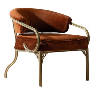 Mid-Century John Van Koert Troy Sunshade Cymbal Gold Aluminum Lounge Armchair, Attributed For Sale