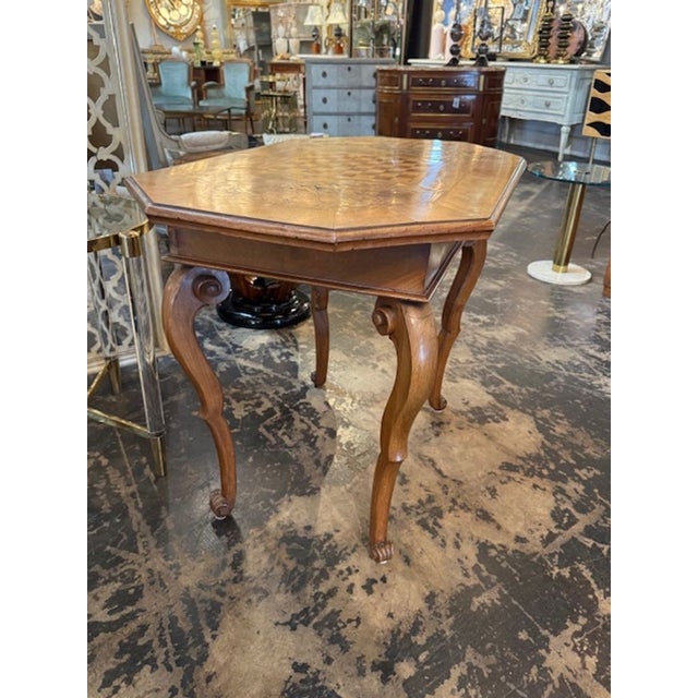 Traditional 19th Century German Inlaid Walnut Table For Sale - Image 3 of 5