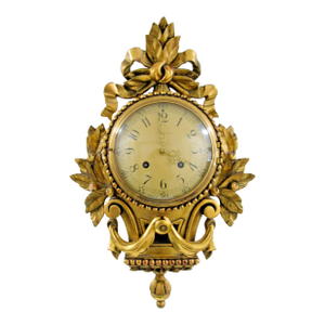 1960s Vintage Swedish Rococo Style Cartel Wall Clock by Westerstrand Töreboda