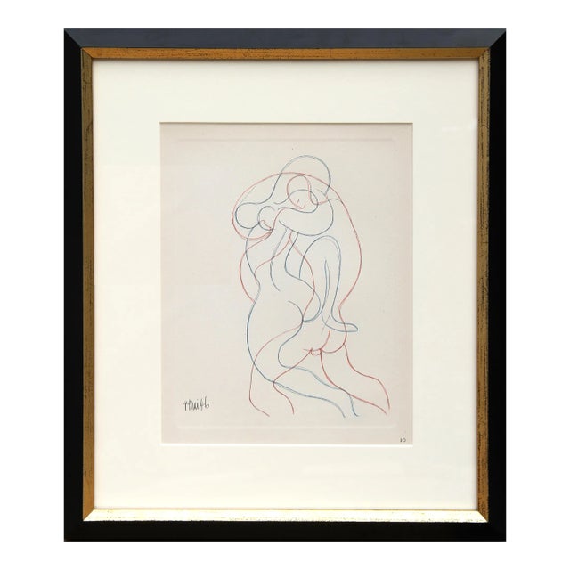 1980s "Entwined Nudes, Plate 10" Pochoir After Pablo Picasso For Sale