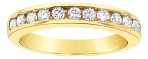 3MM Channel Set Diamond Wedding Band, Size 5