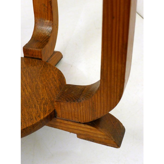 Wood Art Deco Wooden Pedestal Table with Round Top, 1930s For Sale - Image 7 of 17