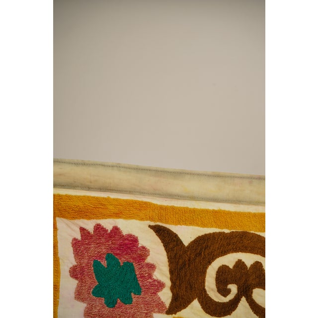 Suzani Tablecover – Brown Red Boho Textile For Sale In New York - Image 6 of 12