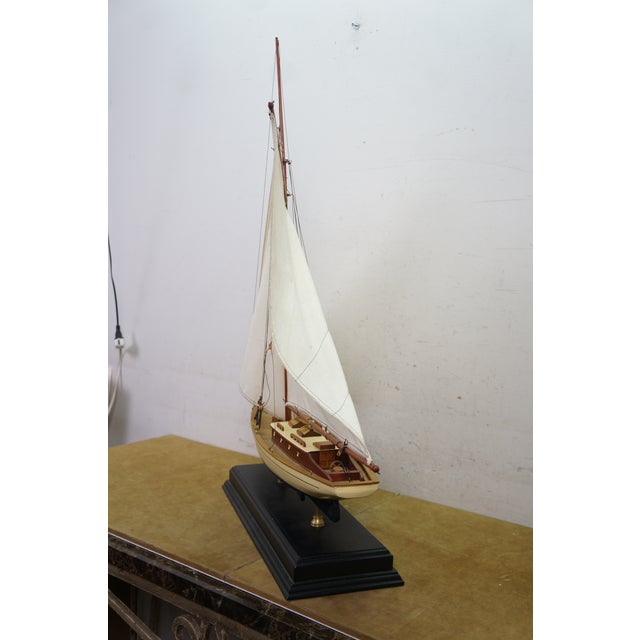 Vintage Nautical Maritime 1920s-1940s Yacht Boat Sailboat Model 36" For Sale - Image 6 of 18