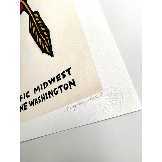 Paper 'Pacific Midwest' 16 X 20 Graphic Giclee Poster by Neicy Frey For Sale - Image 7 of 10