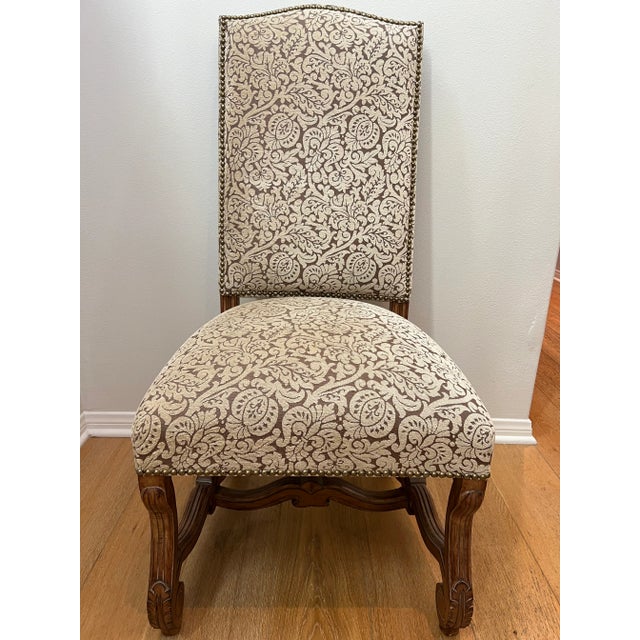 Traditional Dining Chairs, Kreiss Rousseau Upholstered With Suede Backs- Set of 4 For Sale - Image 3 of 9