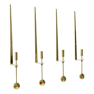 Swedish Wall Candlesticks by Pierre Forssell for Skultuna, 1970s, Set of 4 For Sale