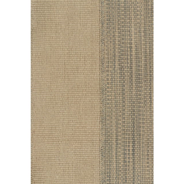 Contemporary Rug & Kilim’s Contemporary Kilim in Beige and Ice Blue Striae For Sale - Image 3 of 8