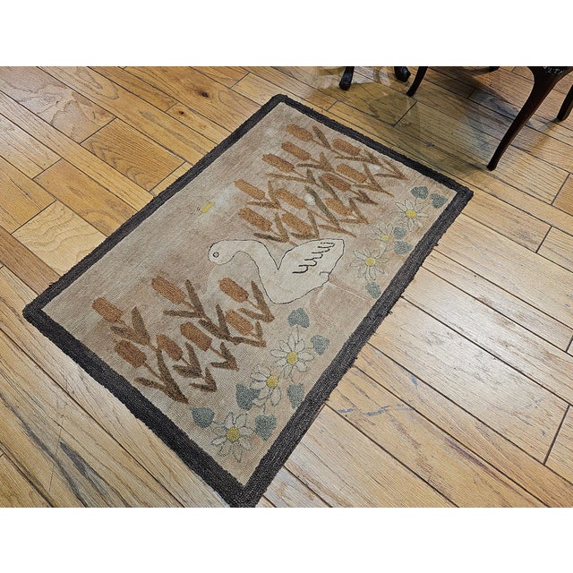 American Early 20th Century Hooked Rug Rug For Sale - Image 3 of 12