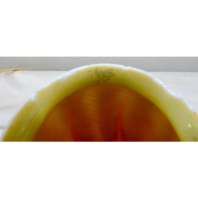 Metal Steuben Pulled Feather Shades on Antique Brass Lamp With Prisms - a Pair For Sale - Image 7 of 9