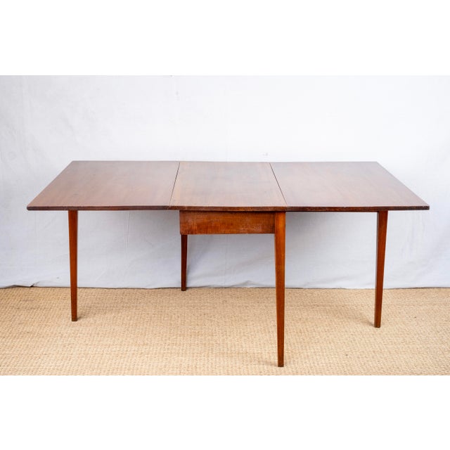 Wood Antique Rectangular Drop Leaf Table For Sale - Image 7 of 10