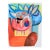Abstracted Cubist Turkey Portrait in Pastel on Paper by Michael William Eggleston For Sale