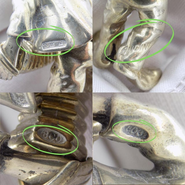 Vintage Italian Handmade Silver Clown with Accordion Figurine from Angini, Tuscany, 1970s For Sale - Image 10 of 14