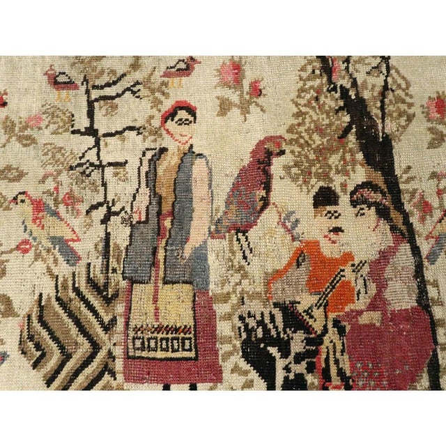 Galerie Shabab Collection Early 20th Century Handmade Caucasian Karabagh Pictorial Accent Rug For Sale In New York - Image 6 of 10