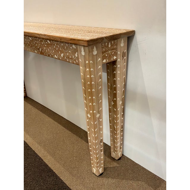 Brown Made Goods Co Tamsin Teak & Bone Console For Sale - Image 8 of 9