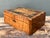 Brown Vintage Wood Inlay Writing Desk With Inkwells For Sale - Image 8 of 14
