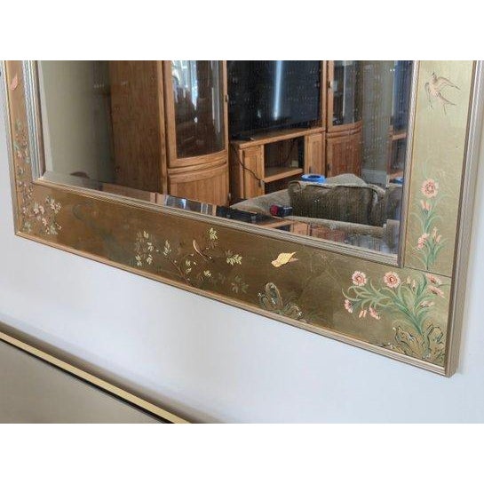 Labarge Vintage La Barge Chinoiserie-Style Brass Gilt Frame Mirror For Sale - Image 4 of 5