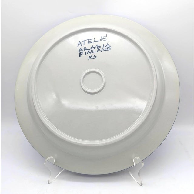 Arabia 1970s Arabia Finland "Kalevala" Round Stoneware Platter Designed by Anja Jaatinen-Winqvist For Sale - Image 4 of 10
