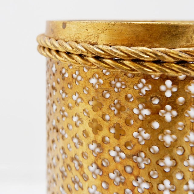 Hollywood Regency Gilt Umbrella Stand attributed to Li Puma Firenze, Italy, 1950s For Sale - Image 4 of 12