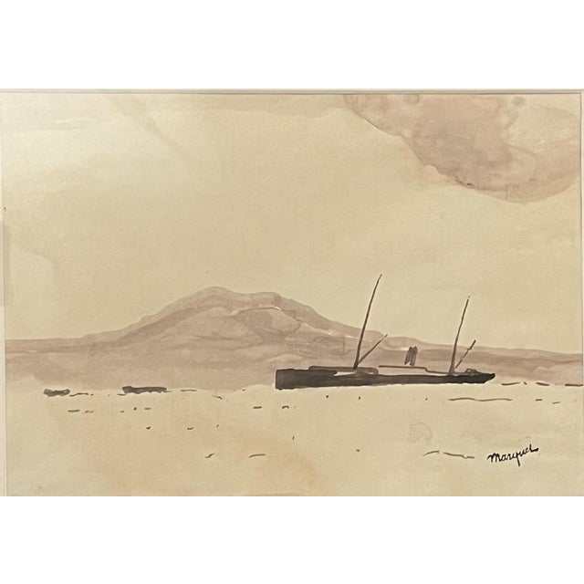 Albert MARQUET (1875 - 1947), Seascape Watercolor on paper, signature stamp in the lower right corner. Dimensions: 18.7 x...