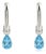 Blue Topaz Solitaire Drop, Dainty Unique Statement Earrings for Woman - A Pair For Sale