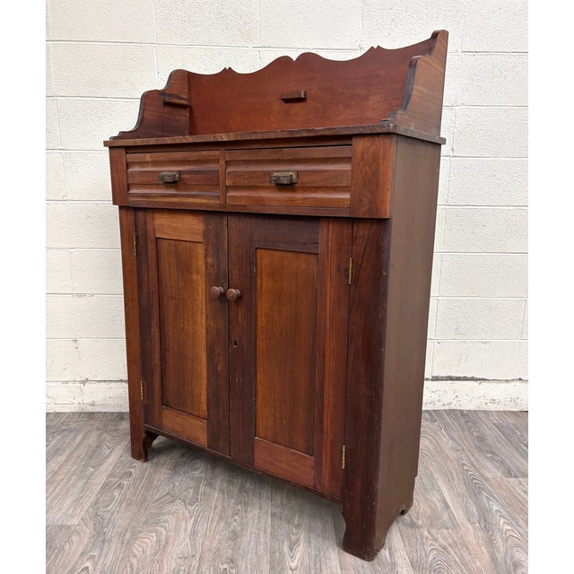 This is a gorgeous antique farmhouse jelly cupboard or pie safe, likely from the late 1800s (19th century) or very early...