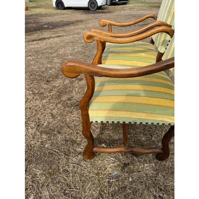 Sienna Large 19th Century French Country Solid Walnut Bergère or Armchair- A Pair For Sale - Image 8 of 17