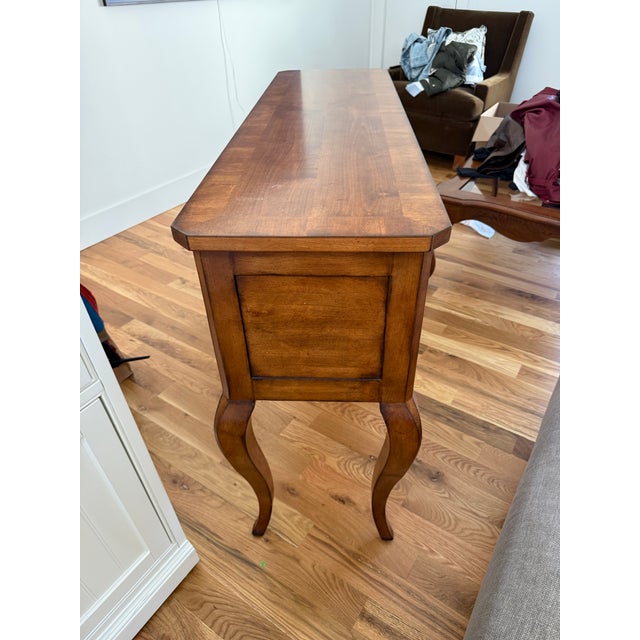 Late 20th Century Late 20th Century Elegant Wood Console Table With Drawers | Entryway/Sofa Table For Sale - Image 5 of 5