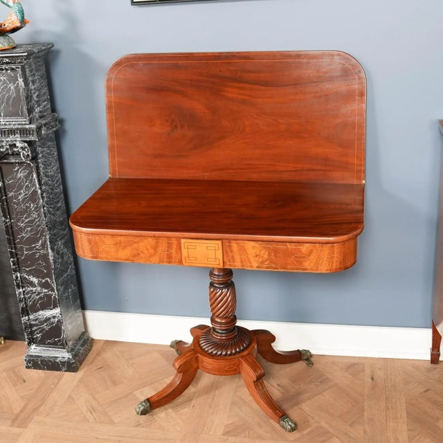 1980s Mahogany Banded Game Table For Sale - Image 11 of 16