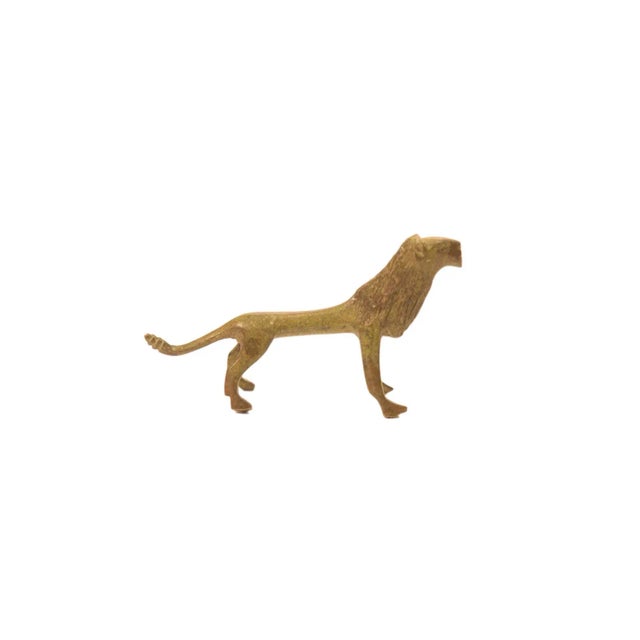 Mid 20th Century Vintage Large Male Lion Bronze Gold Weight For Sale - Image 5 of 5