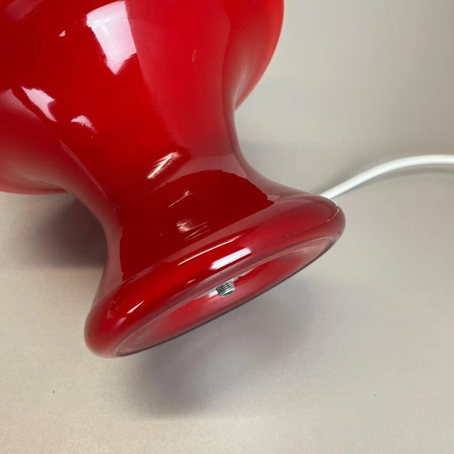 German Red Glass Table Mushroom Desktop Light from Hustadt Lights, 1970s For Sale - Image 18 of 18