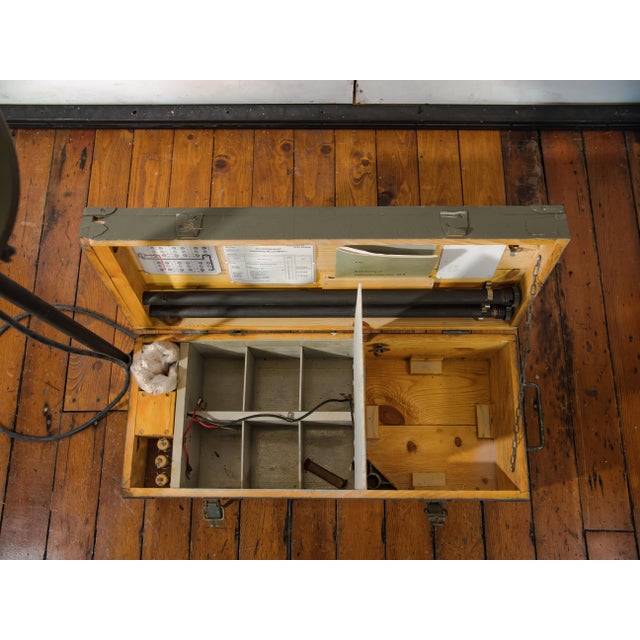 Vintage Swiss Army Field Lamp in Wooden Crate, 1950s For Sale - Image 14 of 18