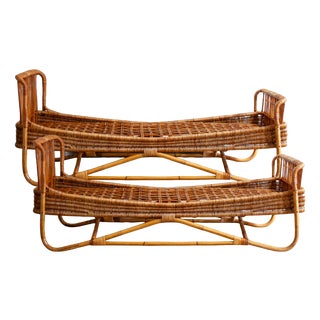 Bamboo Cane Daybed, 1960s, Set of 2 For Sale