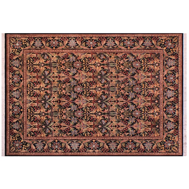 Black Art Nouveau 1990's Pak-Persian Black/Black Wool Rug - 9'1'' X 12'6'' For Sale - Image 8 of 9