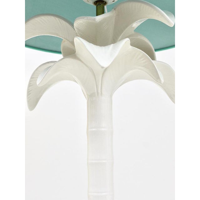 White Palm Tree Faux Bamboo Table Lamp from Tommaso Barbi, Italy, 1970s For Sale - Image 10 of 18