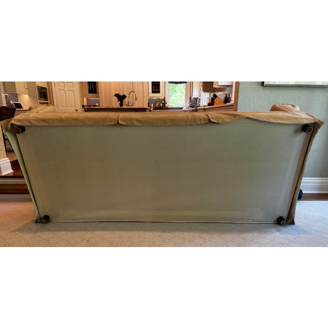 Custom Classic Sofa of Ny English Roll Arm Skirted Sofa For Sale - Image 11 of 11