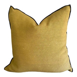French Stone Washed Linen Accent Pillow For Sale