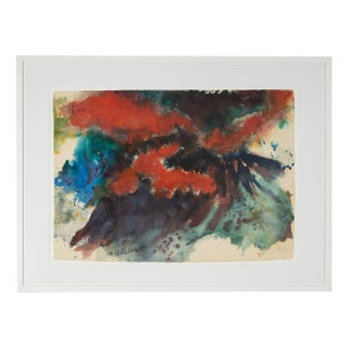 Walter Habdank, Vulkanisch, Watercolor on Paper, Framed For Sale
