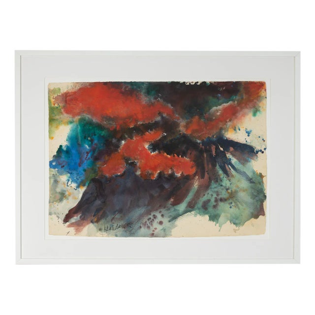 Walter Habdank, Vulkanisch, Watercolor on Paper, Framed For Sale