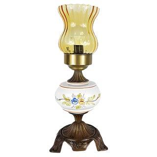 Vintage Porcelain Glass Table Lamp, 1960s For Sale