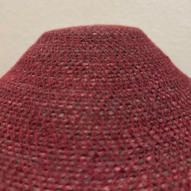 Textile 1980s Maroon Basket With Geometric Pattern For Sale - Image 7 of 7