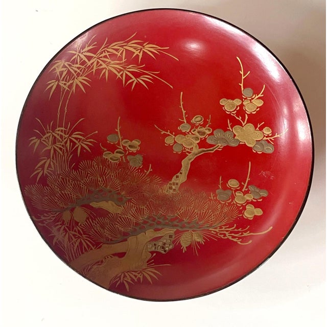 Late 19th Century Japanese Lacquered Sake Drinking Set Meiji Period - 4 pcs For Sale - Image 11 of 18