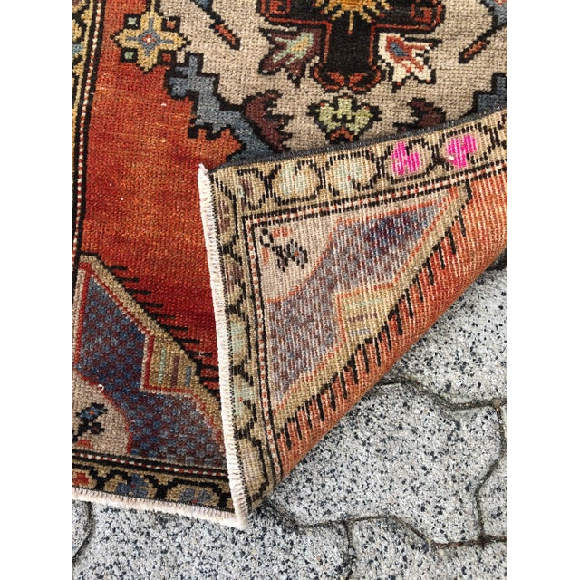 1960s Vintage Decorative Handknotted Floor Rug For Sale - Image 5 of 6