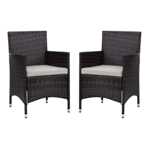 Outdoor Chairs in Brown & Sand - a Pair