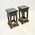 Antique Chinoiserie Lacquered Side Tables with Marble Tops, 1950s, Set of 2 For Sale - Image 3 of 10