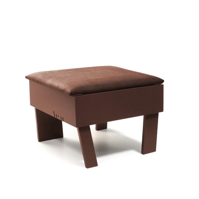 Brown Set of Furniture Armchair and Ottoman by Tom Frencken For Sale - Image 8 of 11