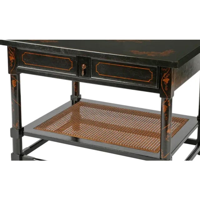 Charles Pollock for William Switzer Large Ebonized French Side Table.