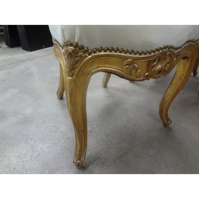 Pair of Italian Baroque Style Giltwood Chairs For Sale - Image 9 of 11
