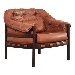 Mid-Century Oak & Leather Armchair by Arne Norell for Coja, 1960s. For Sale